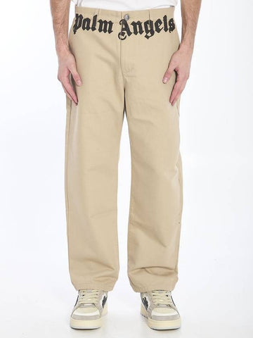 Chino pants with logo - PALM ANGELS - BALAAN 1