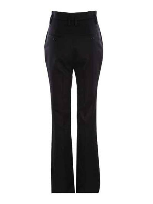 Women's Wool Twill High Waist Straight Pants Black - SAINT LAURENT - BALAAN 3