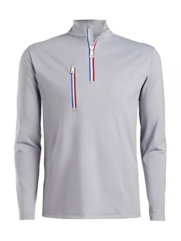 Men's Golf Daytona Half Zip Up Long Sleeve T-Shirt Light Grey - G/FORE - BALAAN 2