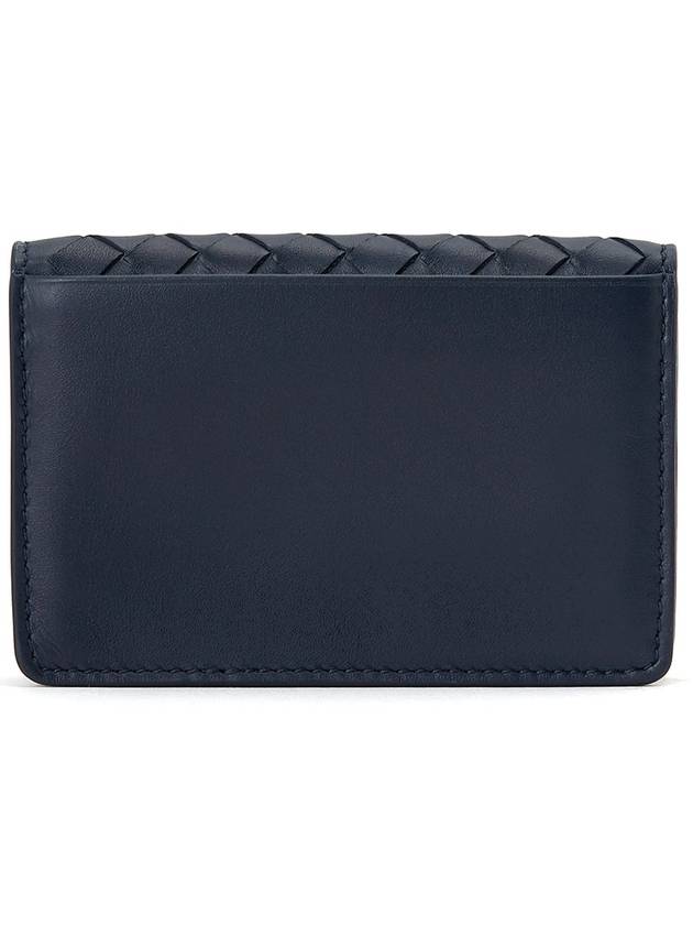 Intrecciato Flap Business Card Wallet Navy - BOTTEGA VENETA - BALAAN 3