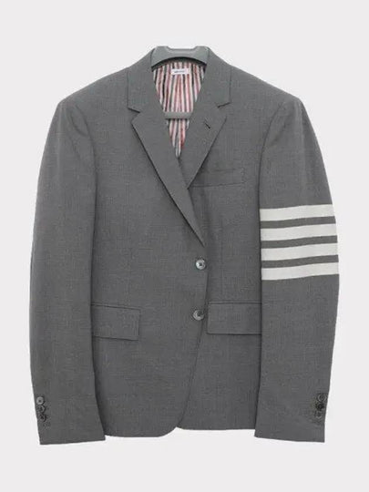 4-Bar Plain Weave High Armhole Sport Jacket Medium Grey - THOM BROWNE - BALAAN 2