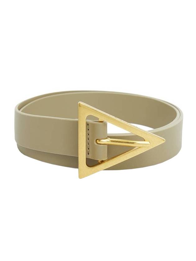 Triangle Buckle Leather Belt Taupe - BOTTEGA VENETA - BALAAN 1