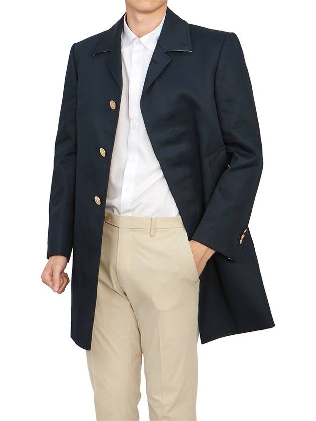 Men's Mackintosh Bal Collar Classic Single Coat Navy - THOM BROWNE - BALAAN 5