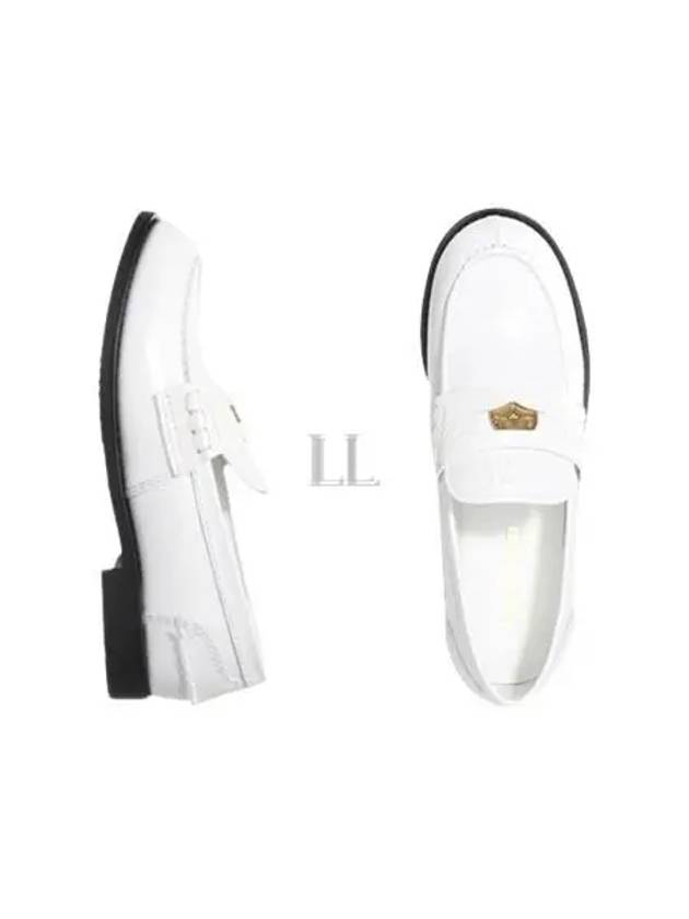 Brushed Leather Penny Loafers White - MIU MIU - BALAAN 2