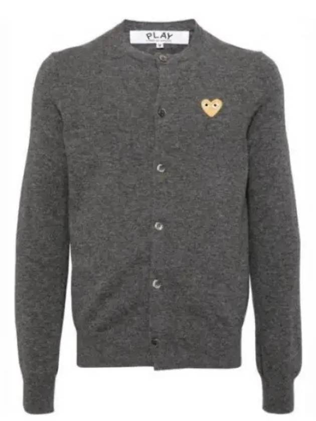 Gold Heart Wappen Wool Cardigan Grey - COMME DES GARCONS - BALAAN 2