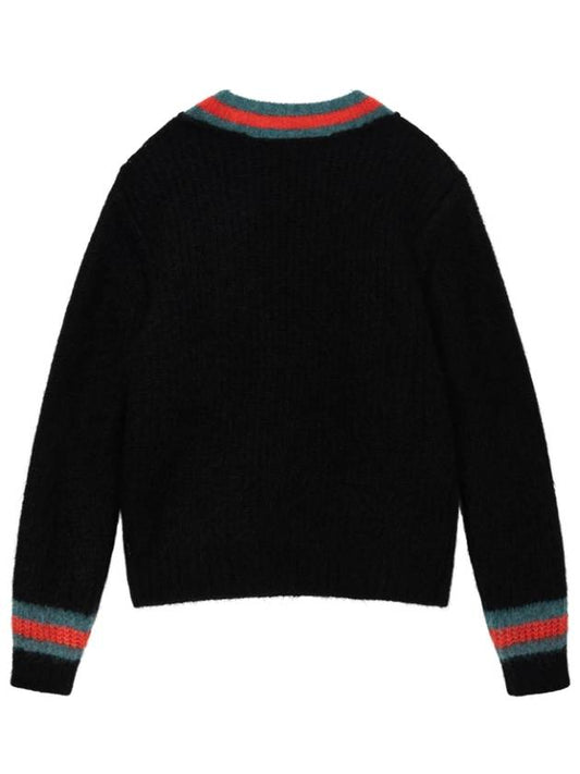 Mohair Tennis Sweater Black 117142 Mohair Tennis Sweater Black - STUSSY - BALAAN 2