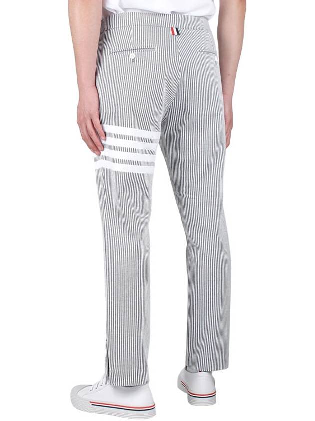 Seersucker Loopback 4 Button Vent Straight Pants Light Grey - THOM BROWNE - BALAAN 5