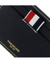 Stitched Vacchetta Card Wallet Navy - THOM BROWNE - BALAAN 6