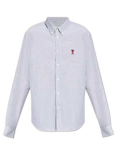 De Coeur Striped Long Sleeve Shirt Light Blue - AMI - BALAAN 1