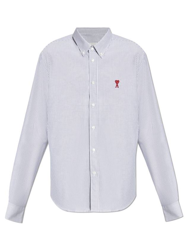 De Coeur Striped Long Sleeve Shirt Light Blue - AMI - BALAAN 1