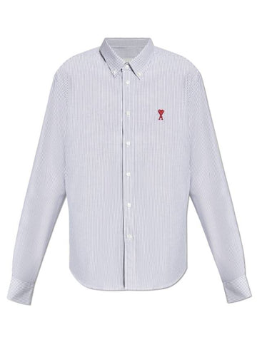 De Coeur Striped Long Sleeve Shirt Light Blue - AMI - BALAAN 1