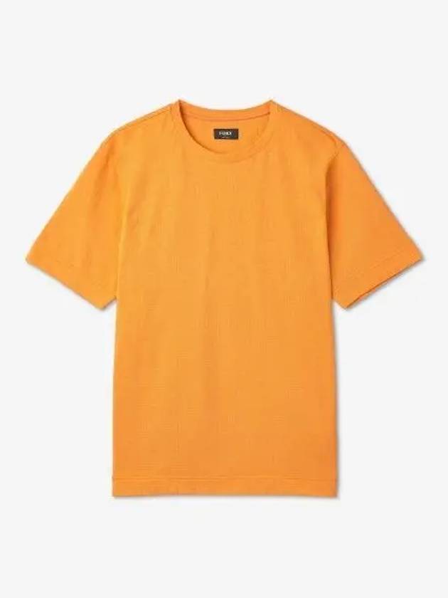 All-Over Logo Short Sleeve T-Shirt Orange - FENDI - BALAAN 2