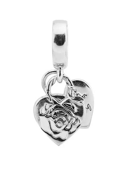 Rose Heart Padlock Dangle Bracelet Charm Silver - PANDORA - BALAAN 2