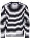 Fox Logo Stripe Long Sleeve T-Shirt Navy - MAISON KITSUNE - BALAAN 2