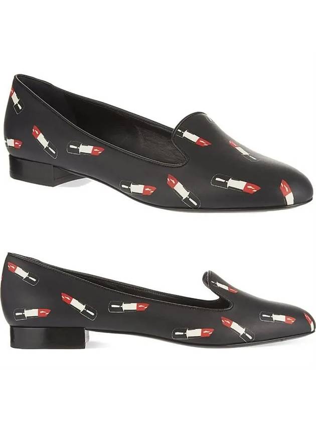 Lipstick Round Toe Flat Black - SAINT LAURENT - BALAAN.