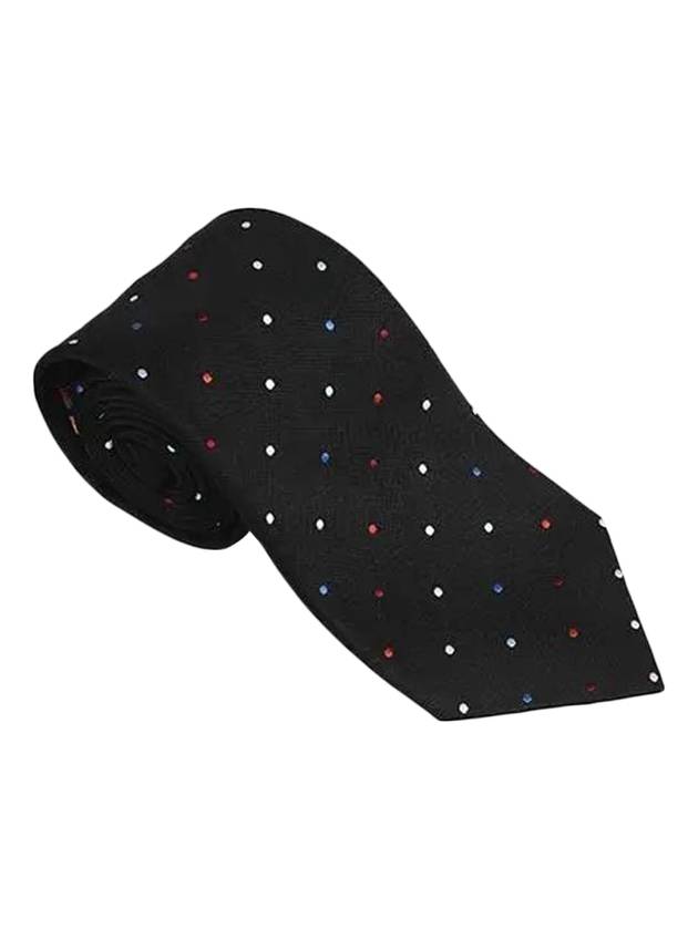 Polka Dot Silk Necktie Black - PAUL SMITH - BALAAN 1