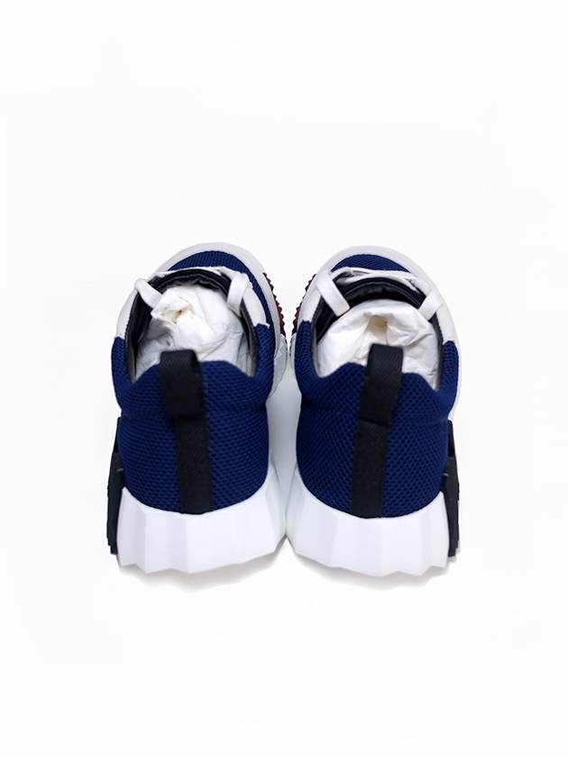 Bouncing Mesh Suede Low Top Sneakers Navy - HERMES - BALAAN 6