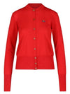 Bea Embroidered Logo Cardigan Red - VIVIENNE WESTWOOD - BALAAN 1