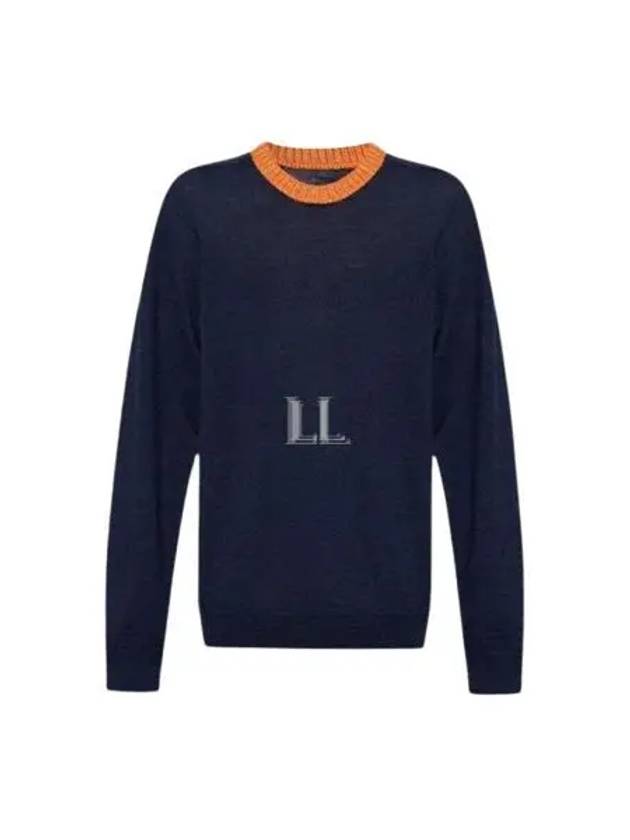 Contrast Collar Wool Knit Top Blue - MAISON MARGIELA - BALAAN 2