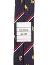 Men's Diagonal Bird Bee Jacquard Tie Navy - THOM BROWNE - BALAAN 5