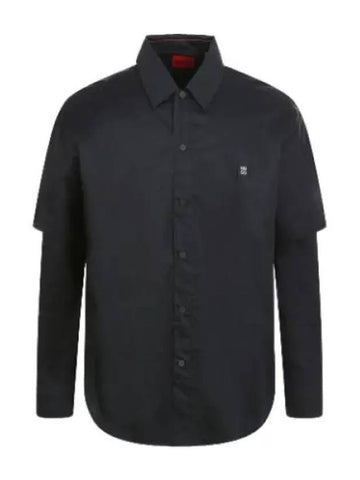 layered sleeve metal logo shirt - HUGO BOSS - BALAAN 1