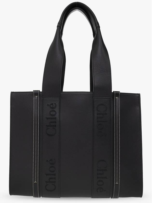 Woody Medium Tote Bag Black - CHLOE - BALAAN 4