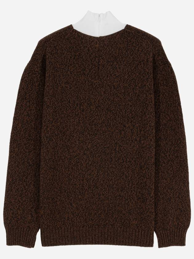 Wool Knit Top Brown - PRADA - BALAAN 6