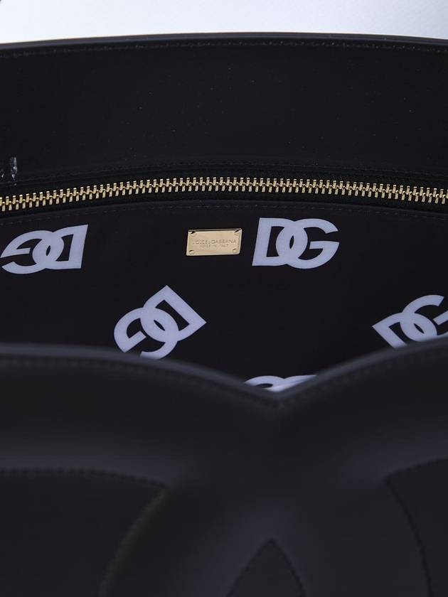 DG Logo Leather Tote Bag Black - DOLCE&GABBANA - BALAAN 5