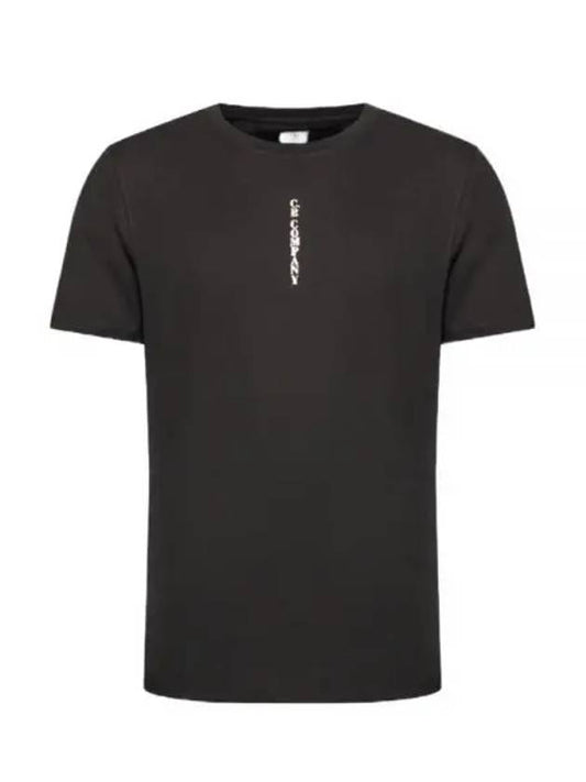 Vertical Lettering Logo Graphic Short Sleeve T-Shirt Black - CP COMPANY - BALAAN 2