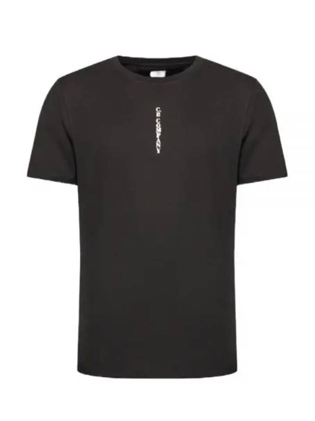 Vertical Lettering Logo Graphic Short Sleeve T-Shirt Black - CP COMPANY - BALAAN 2