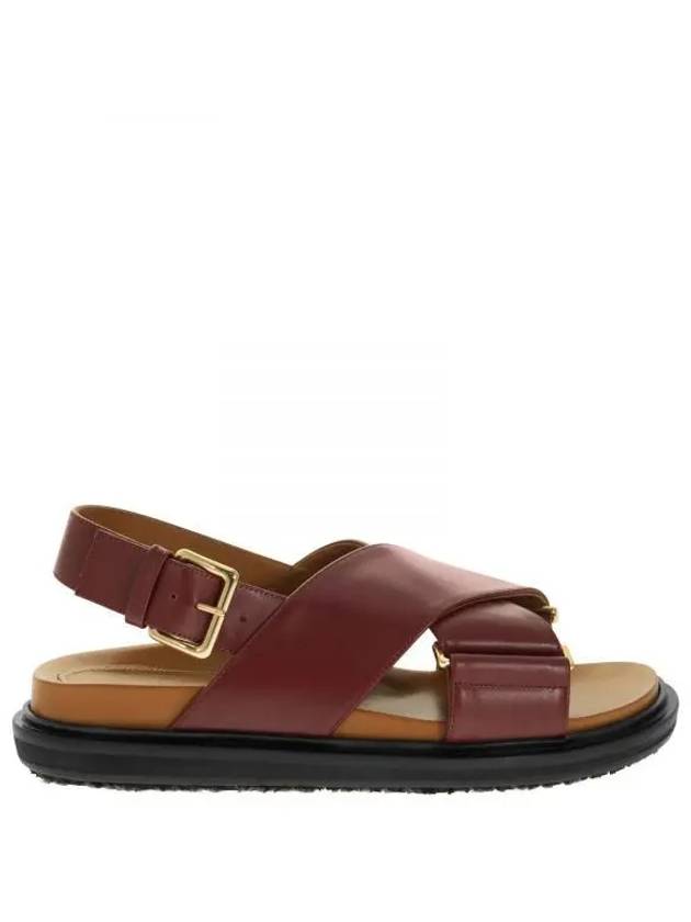 Fussbett Leather Sandals Burgundy - MARNI - BALAAN 2