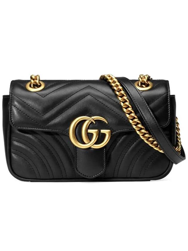 GG Marmont Matelasse Gold Chain Mini Cross Bag Black - GUCCI - BALAAN 3