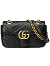 GG Marmont Matelasse Gold Chain Mini Cross Bag Black - GUCCI - BALAAN 2