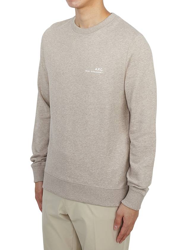 Men's Item Logo Crew Sweatshirt Beige - A.P.C. - BALAAN 3