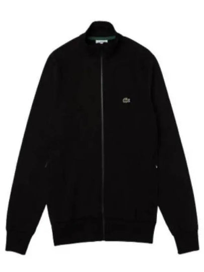 Regular Fit Brushed Fleece Zip-up Jacket Black - LACOSTE - BALAAN 2