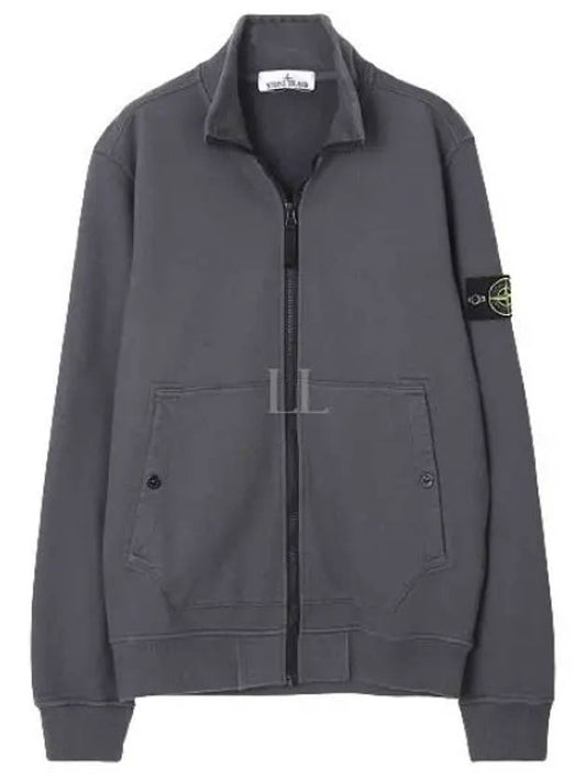 Men's Wappen Patch Cotton Zip Up Jacket Grey - STONE ISLAND - BALAAN 2