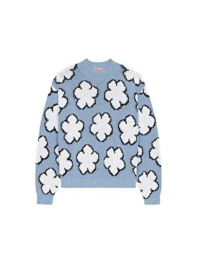 Boke Flower Cotton Sweatshirt Blue - KENZO - BALAAN 2