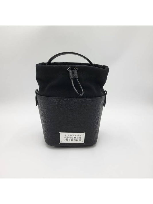 5AC Number Logo Texture Leather Bucket Bag Black - MAISON MARGIELA - BALAAN 2