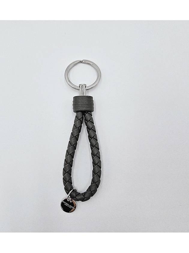 Intrecciato Leather Key Holder Grey - BOTTEGA VENETA - BALAAN 2