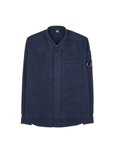 Gabardine Utility Long Sleeve Shirt Navy - CP COMPANY - BALAAN 1