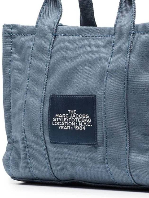 Logo Small Canvas Tote Bag Blue Shadow - MARC JACOBS - BALAAN 31