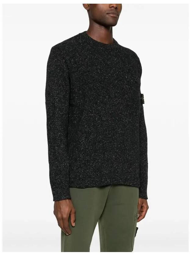 Speckle Crew Neck Knit Top Black - STONE ISLAND - BALAAN 5