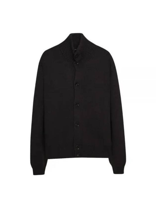 Wool Silk Turtleneck Cardigan Black - TOM FORD - BALAAN 2