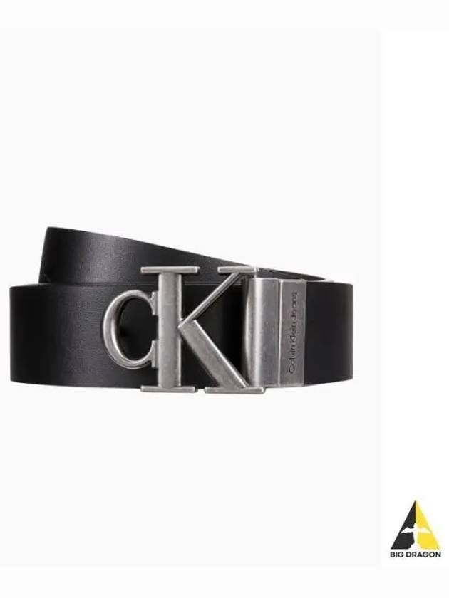 JEANS Men s CKJ Monogram Plaque Double Sided Belt 35mm 4G7002GR2F - CALVIN KLEIN - BALAAN 1