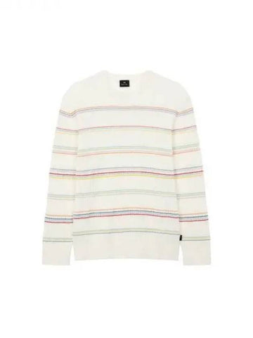 Sseudday Max PS Stripe Pattern Crew Neck Sweater Cream 271941 - PAUL SMITH - BALAAN 1