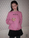 Triple butterfly embroidery sweatshirt deep pink - LETTER FROM MOON - BALAAN 6