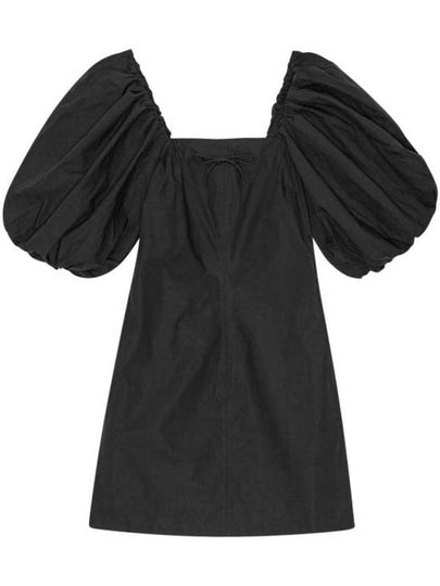 Organic Cotton Midi Dress Black - GANNI - BALAAN 2