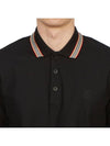 Striped Cotton Polo Shirt Black - BURBERRY - BALAAN 6