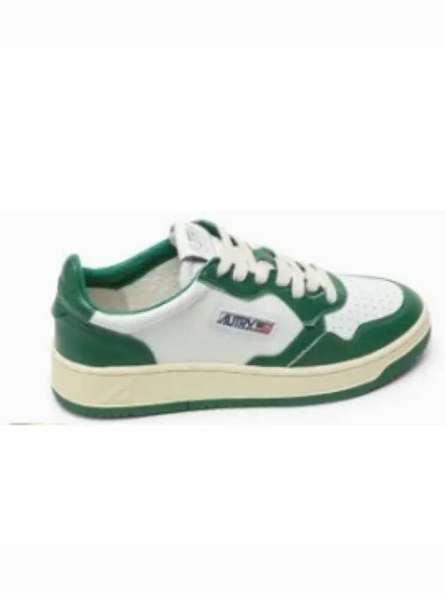 Women's Medalist Green Tab Leather Low Top Sneakers White - AUTRY - BALAAN 2