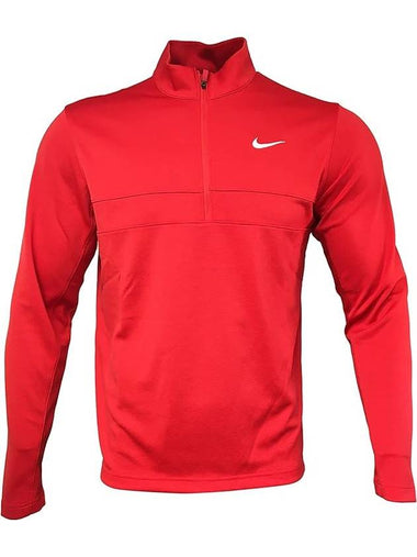 Men's Dri-Fit Essential Half-Zip Long-Sleeve T-Shirt Red - NIKE - BALAAN 1